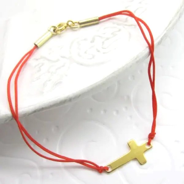 Sznurek i Srebro Złocone - bransoleta