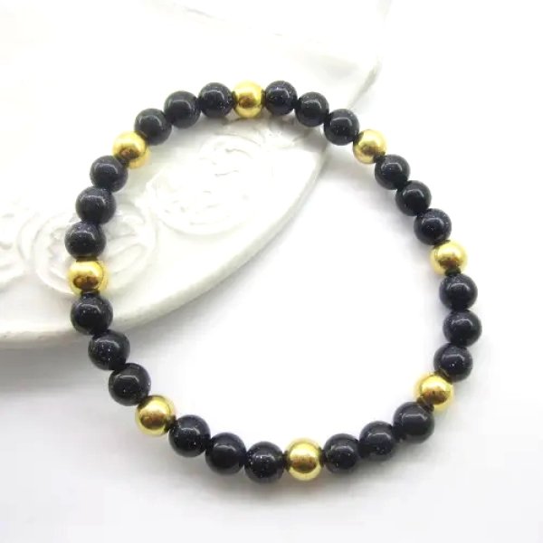 Noc Kairu i elementy srebrne złocone - bransoletka