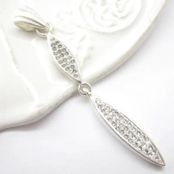 Cyrkonie w srebrze - wisiorek markizy