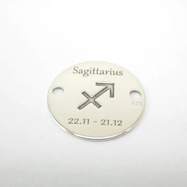 Srebro Ag  - element ozdobny znak zodiaku - Strzelec (Sagittarius, 22.11-21.12) 12mm  