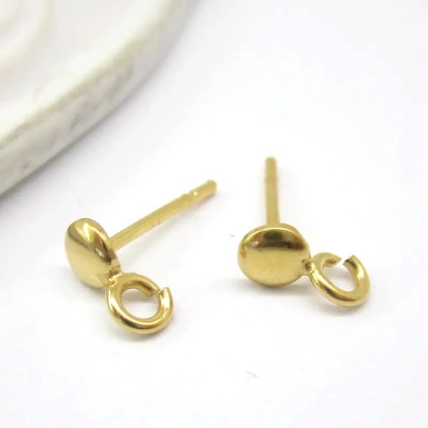 Srebro Ag Złocone - sztyfty okrągłe 4mm (para)