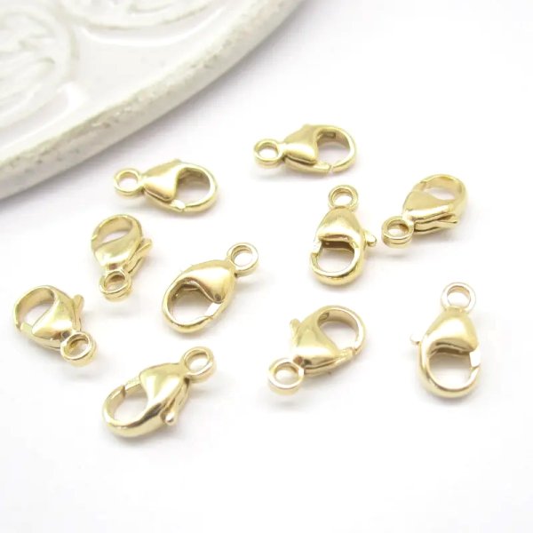 Srebro Ag Złocone - zapięcie typu karabińczyk 9x5mm  