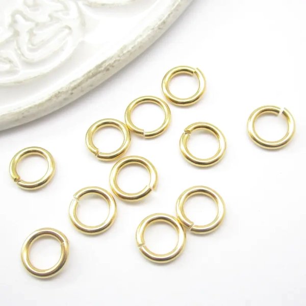 Srebro Złocone Ag - kółko cięte 7mm (drut 1,2mm)