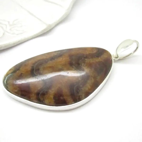 Sibersit (odmiana Amonitu) i srebro - wisiorek