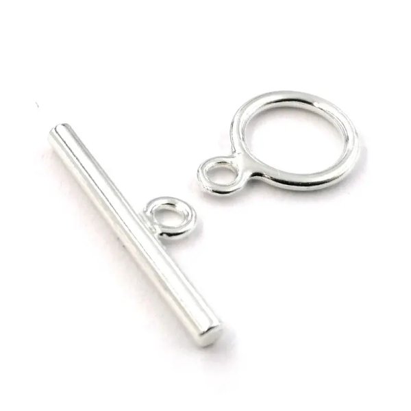 Srebro Ag - zapięcie typu bolec (toggle) 9 mm  