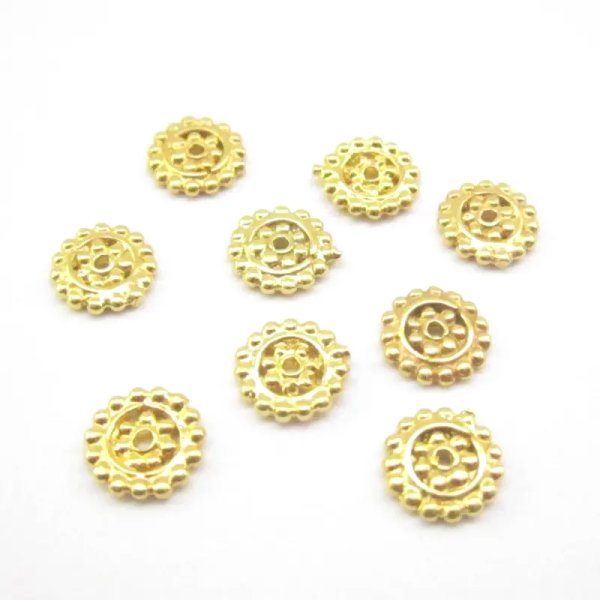 Srebro Ag złocone - przekładka ozdobna 6,5x1 mm  