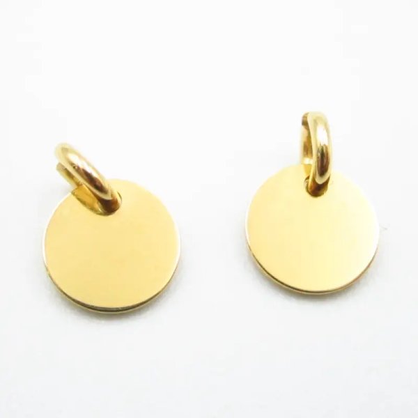 Srebro Ag złocone - zawieszka blaszka 6 mm