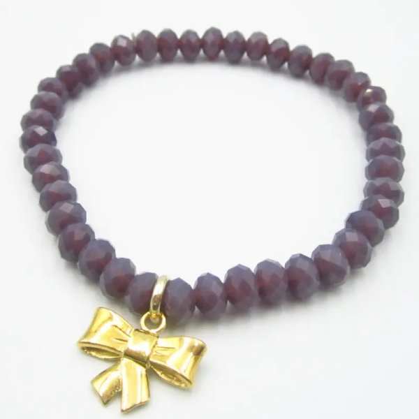 Kryształ Fasetowany i element srebrny złocony - bransoletka