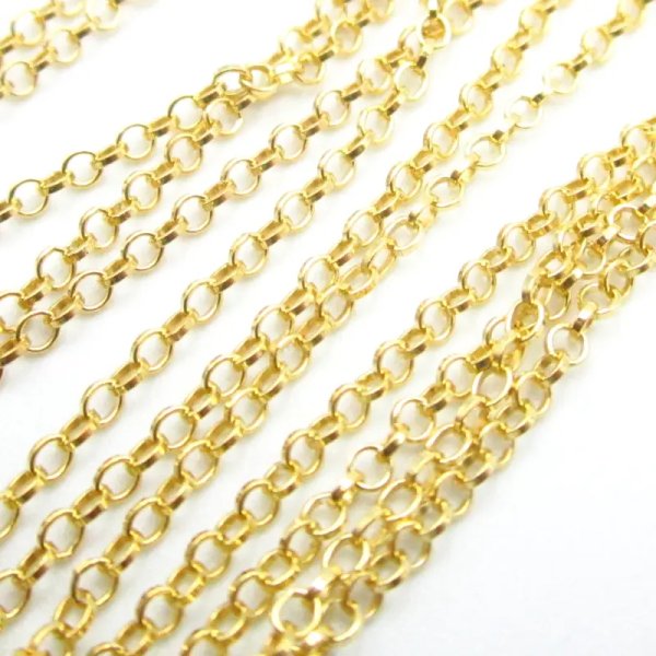 Srebro Złocone Ag  - Łańcuch oczka 1,6 mm (20 cm)