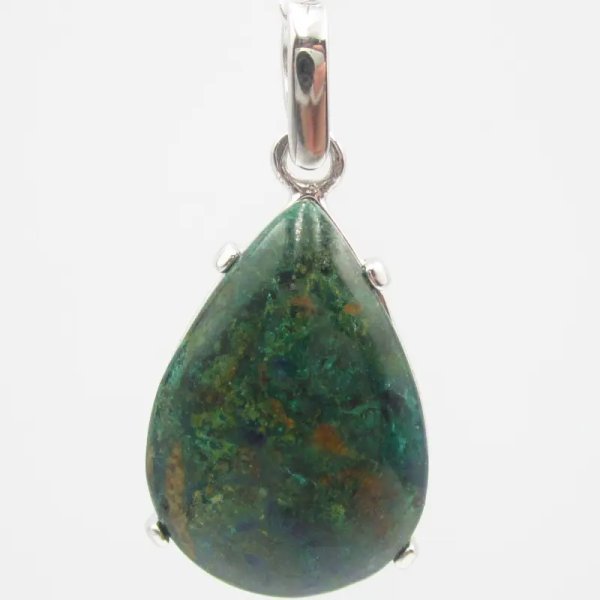 Azuryt i srebro rodowane - zawieszka łza