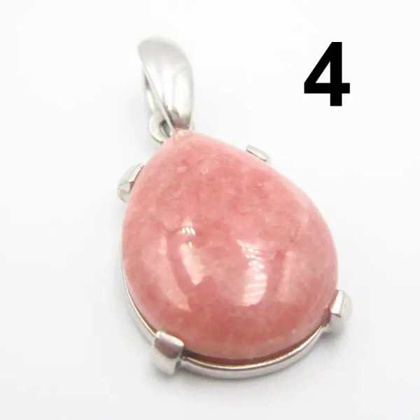 Rodochrozyt i srebro rodowane - wisiorek łza (różne kamienie)