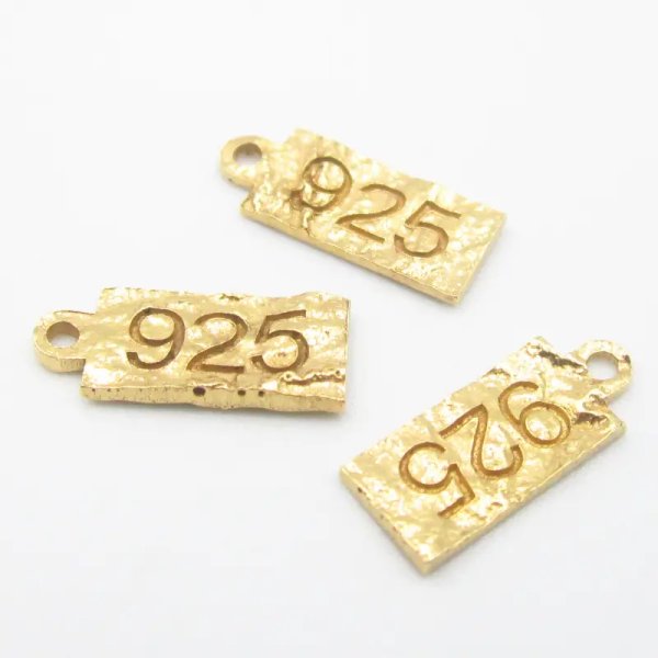 Srebro Ag Złocone - blaszka młotkowana 925