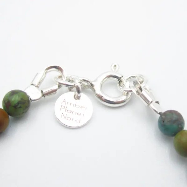 Turkus kulki 4 mm i srebro - bransoletka