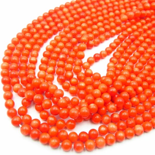 Koral pomarańczowy kulki 6,5 mm – sznur ok. 38 cm