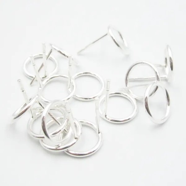 Srebro Ag - sztyfty kółka 12 mm (para)