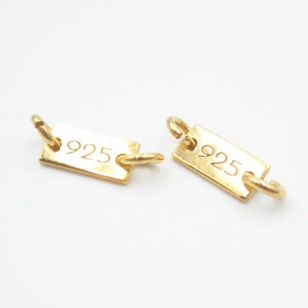 Srebro Ag złocone - łącznik blaszka 925