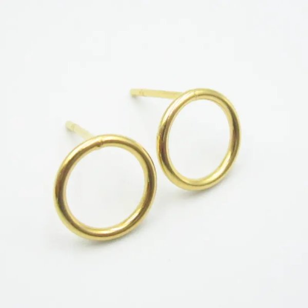 Srebro Ag Złocone - sztyfty kółka 10 mm (para)