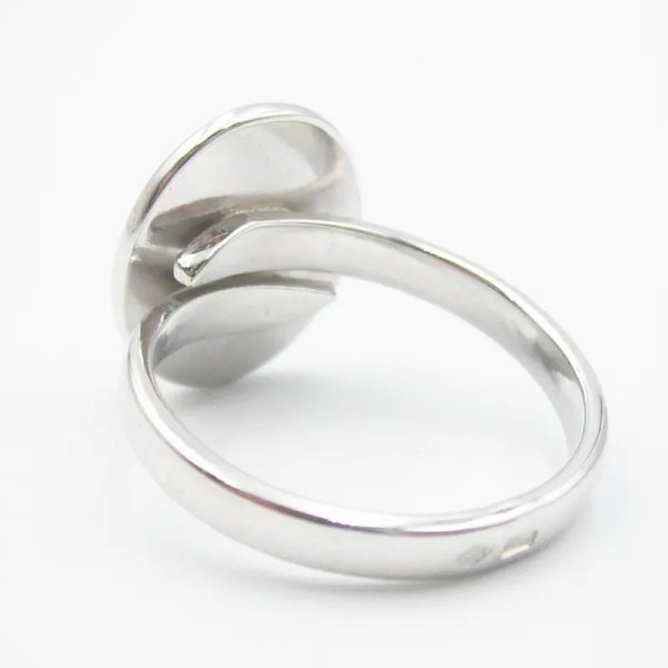 Turkus i srebro rodowane - pierścionek owal (rozmiar 15 lub 16 ) z regulacją