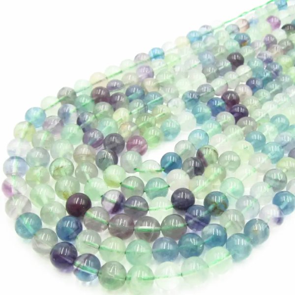 Fluoryt kulki 8 mm – sznur ok. 38 cm