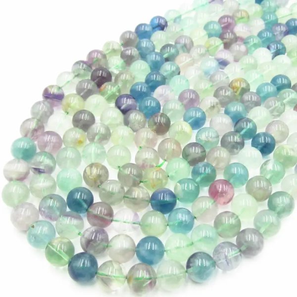 Fluoryt kulki 10 mm – sznur ok. 38 cm
