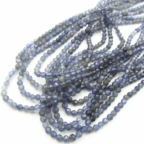 Iolit - fasetowane kulki 3,8 mm (sznur)
