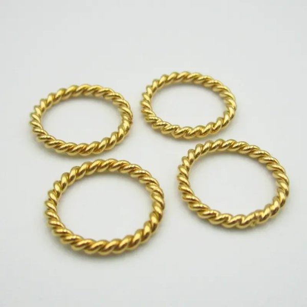 Srebro Złocone Ag - kółko ozdobne 11, 13, 14,5 lub 18 mm