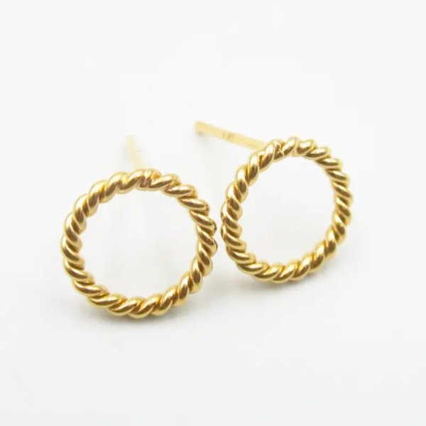 Srebro Ag złocone - sztyfty kółka 11 mm (para)