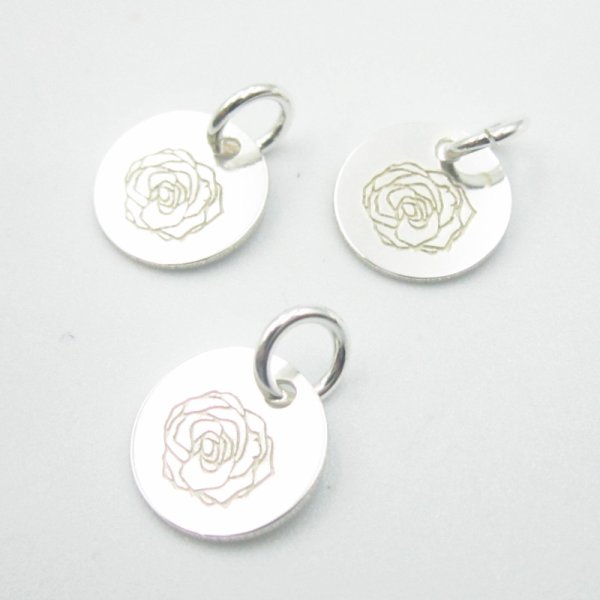 Srebro Ag - blaszka z różą 9mm