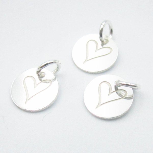 Srebro Ag - blaszka z sercem 9mm