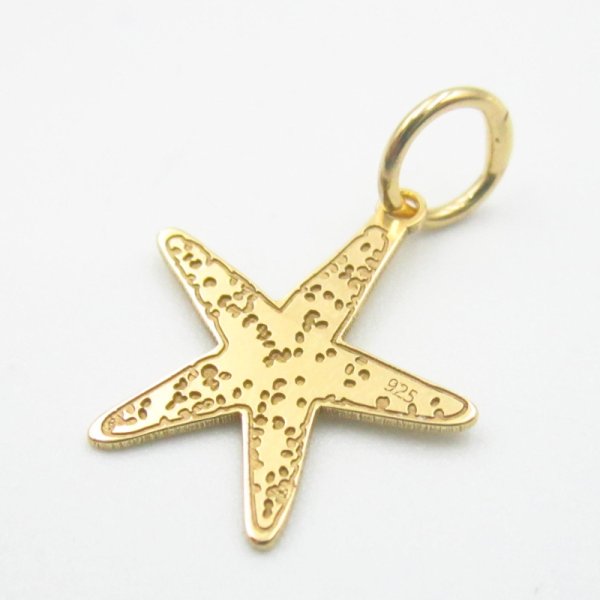 Srebro Ag Złocone- element ozdobny rozgwiazda 15mm