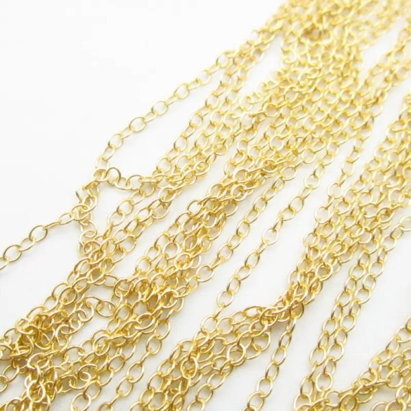 Srebro Złocone Ag  - Łańcuch oczka 1,45 mm (20 cm)