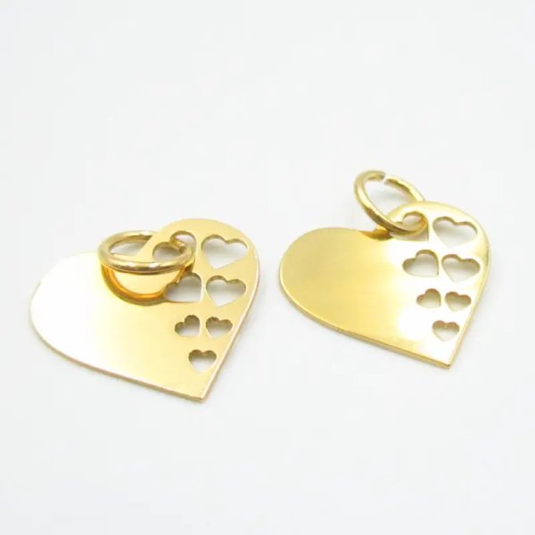 Srebro Złocone Ag - serce 14 mm  