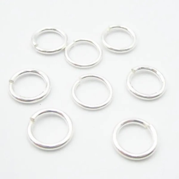 Srebro Ag - kółka otwarte 7mm (drut 1mm) - element montażowy