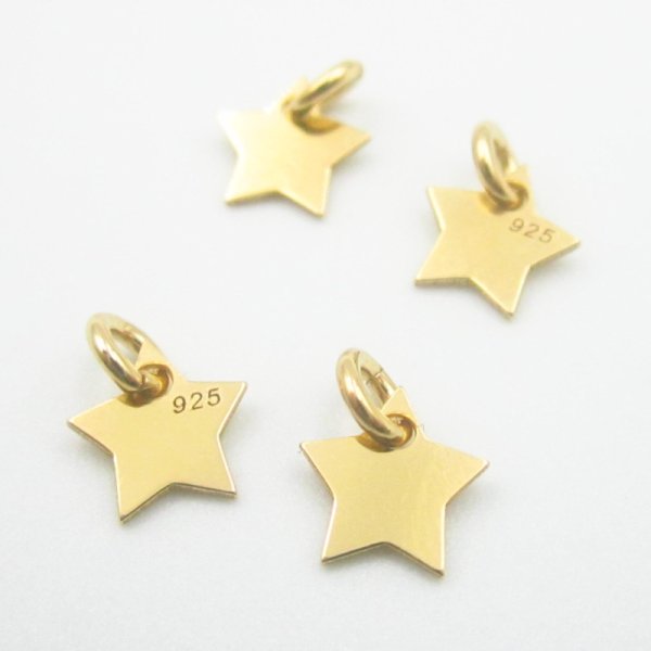 Srebro Ag Złocone- element ozdobny gwiazdka 6mm