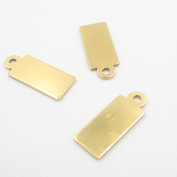 Srebro Ag Złocone - blaszka prostokątna 12x5mm