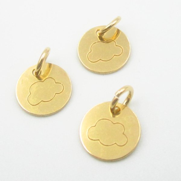 Srebro Ag Złocone- blaszka z chmurką 9mm