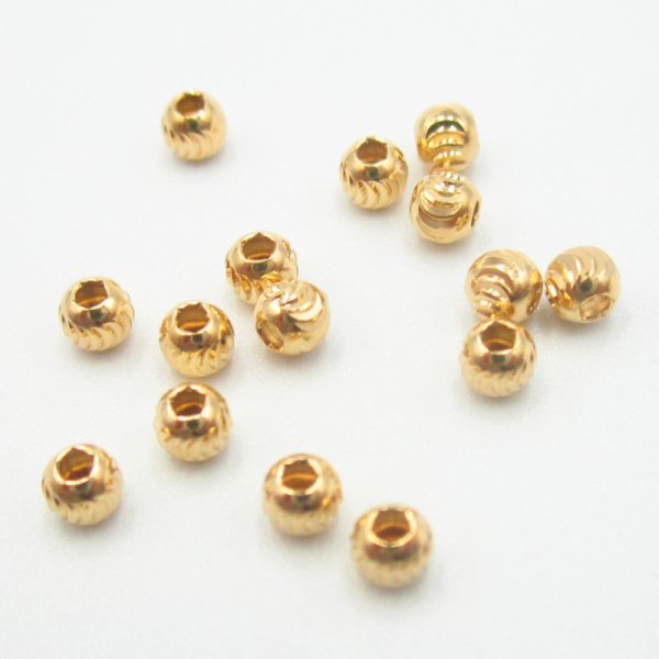 Srebro Ag złocone - kulka ozdobna 3 mm  