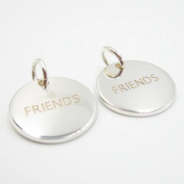 Srebro Ag - blaszka z napisem FRIENDS 13mm