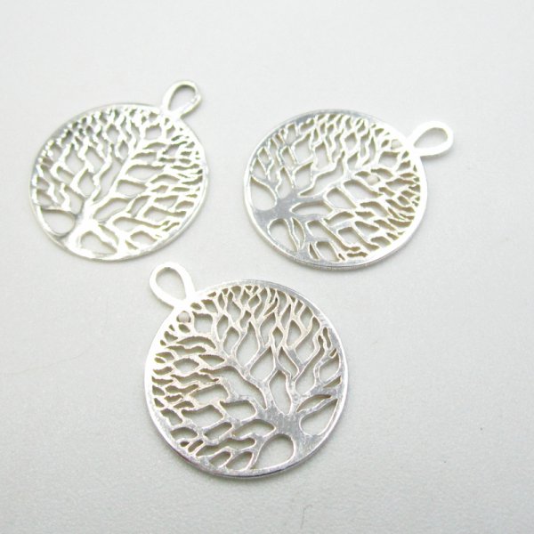 Srebro Ag  -  rozetka drzewo 13mm  
