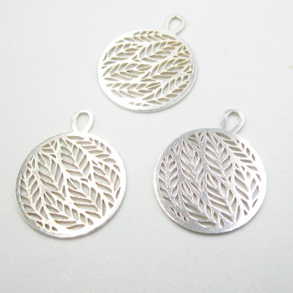 Srebro Ag  - rozetka listki 14mm  