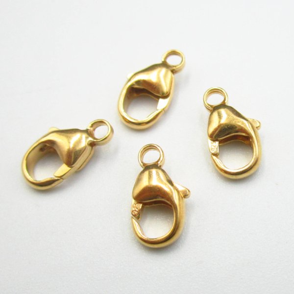 Srebro Ag Złocone - zapięcie typu karabińczyk 11x6mm  