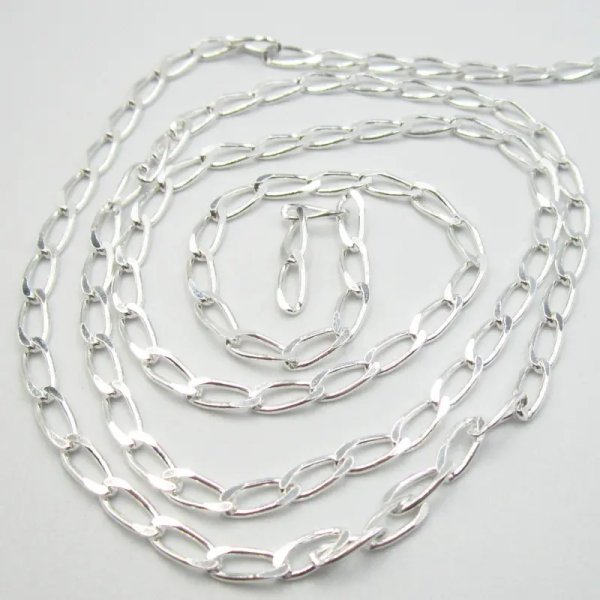 Srebro Ag  - Łańcuch oczka 7x2,5mm (20cm)