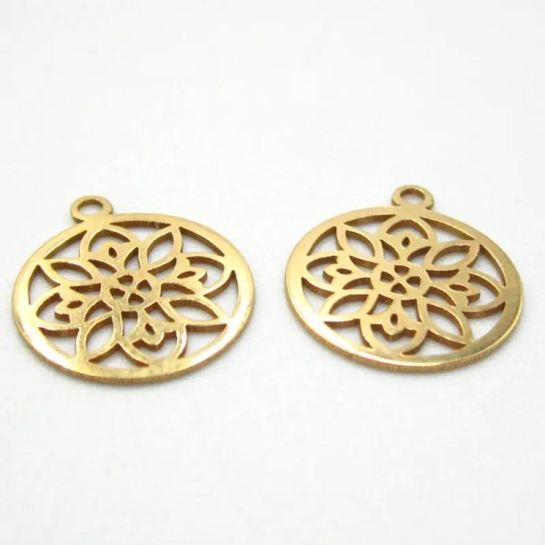 Srebro Ag  Złocone - zawieszka rozetka 11mm  