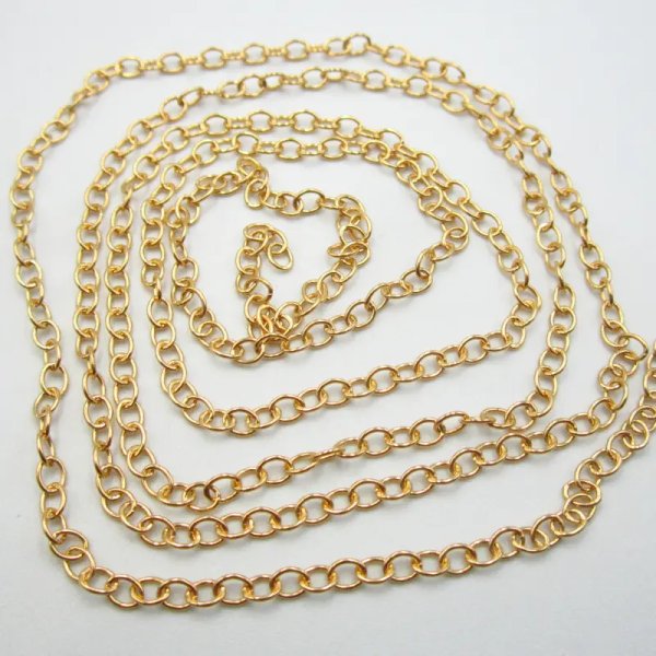 Srebro złocone Ag  - Łańcuch oczka 3x2mm (20cm)