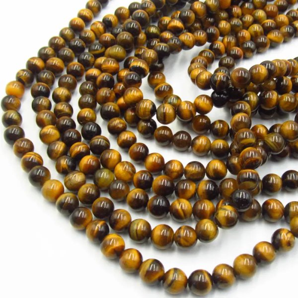 Tygrysie oko kulki 8 mm – sznur ok. 38 cm