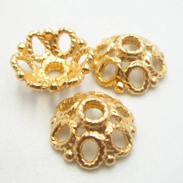 Srebro Ag Złocone - czapeczka ozdobna 11mm  