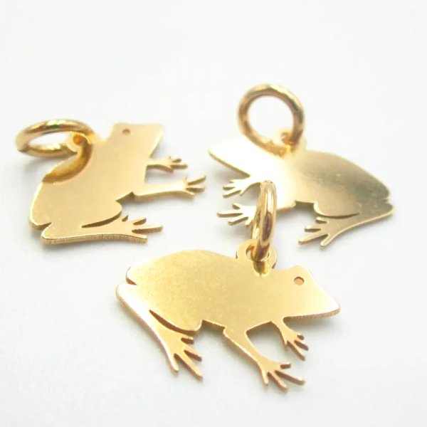 Srebro Ag Złocone- element ozdobny żaba