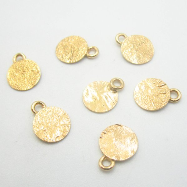 Srebro Ag Złocone - zawieszka blaszka młotkowana 7-8mm