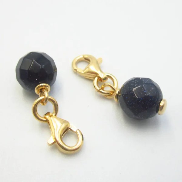 Srebro Ag złocone - zawieszka charms Noc Kairu fasetowana 8 mm 