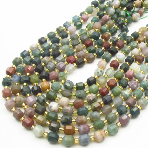 Agat Indian fasetowany - wielościany 6 mm (sznur)